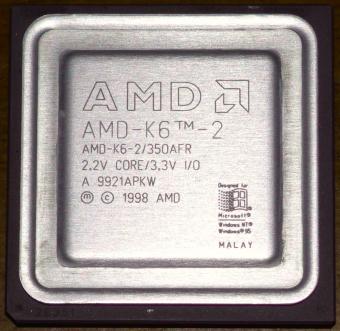 AMD-K6-2 350MHz CPU A9921APKW 2.2V Core Malay 1998